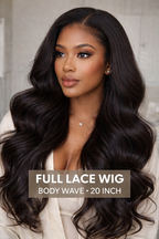 NATURAL LUXURY BODY WAVE FULL LACE WIG 100% HUMAN HAIR