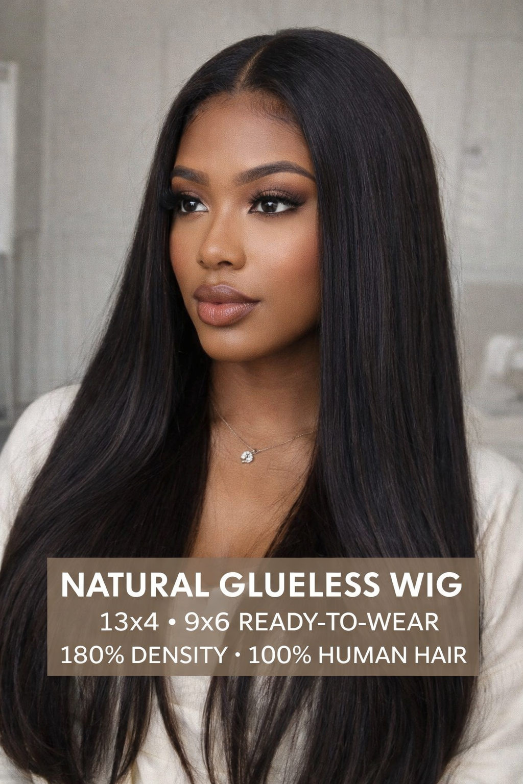 NATURAL GLUE LESS WIG 9X6 READY-TO-WEAR DEEP WAVE 180% DENSITY 100% HUMAN HAIR