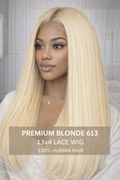 PREMIUM BLONDE 613 , 13X4 LACE WIG 100% HUMAN HAIR