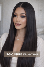 TRANSPARENT LACE CLOSURES 100% PREMIUM HUMAN HAIR