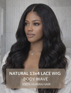NATURAL 13 X 4 LACE WIG 100% HUMAN HAIR